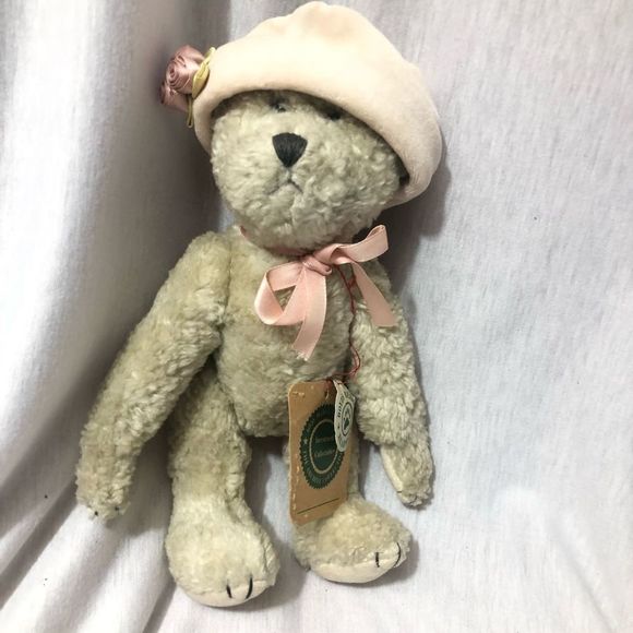 Vintage Boyd’s Bears Light Brown 11" Pink Hat Jointed Collectible Handmade - Picture 9 of 11